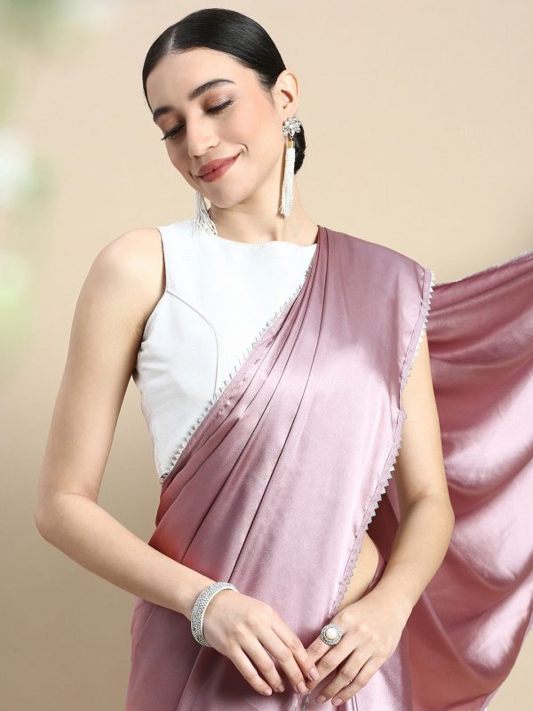 kasee Solid Satin Saree Online Sale