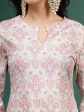 Sangria Floral Printed Cotton Notch Neck Straight Kurta Cheap