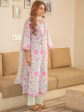 Sangria Floral Printed Pleated A-Line Kurta With Palazzos & Dupatta Sale