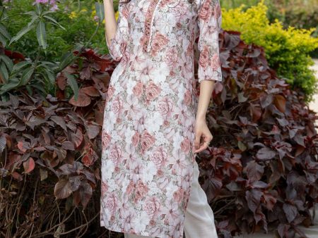 Sangria Floral-Printed Straight Kurtas Fashion