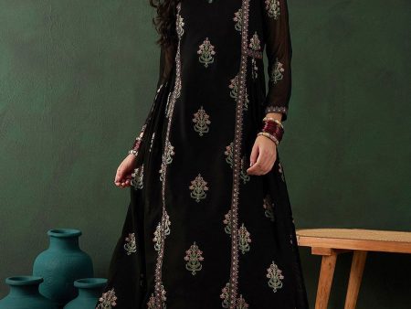 Sangria Floral Printed A-Line Kurta With Trouser Fashion