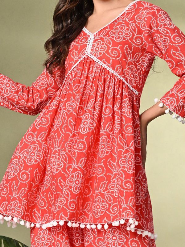 Sangria Printed Pure Cotton Kurti With Palazzo For Discount