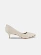 DressBerry White Pointed Toe Kitten Heeled Pumps Sale