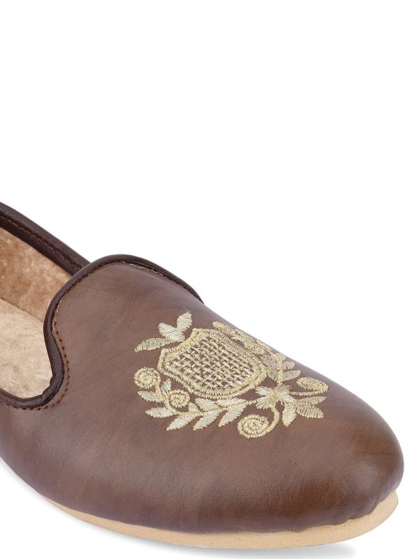 DESI COLOUR Men Woven Design Comfort Insole Mojaris Sale