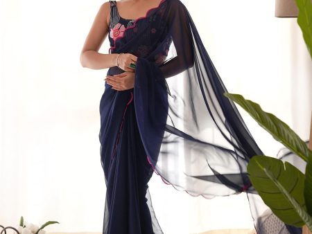 Mitera Embroidered Pure Georgette Saree Online