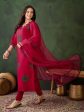 Sangria Zari Sequence Embroidered Kurta & Trouser With Dupatta Hot on Sale