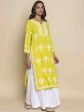 HOUSE OF KARI Floral Chikankari Embroidered Cotton Straight Kurta on Sale