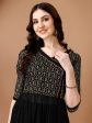 Jyoti Fashion Women s Black Georgette Foil Printed Kurta Set with Dupatta Hot on Sale