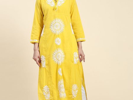 HOUSE OF KARI Embroidered Chikankari Pure Cotton Chikankari Kurta Hot on Sale